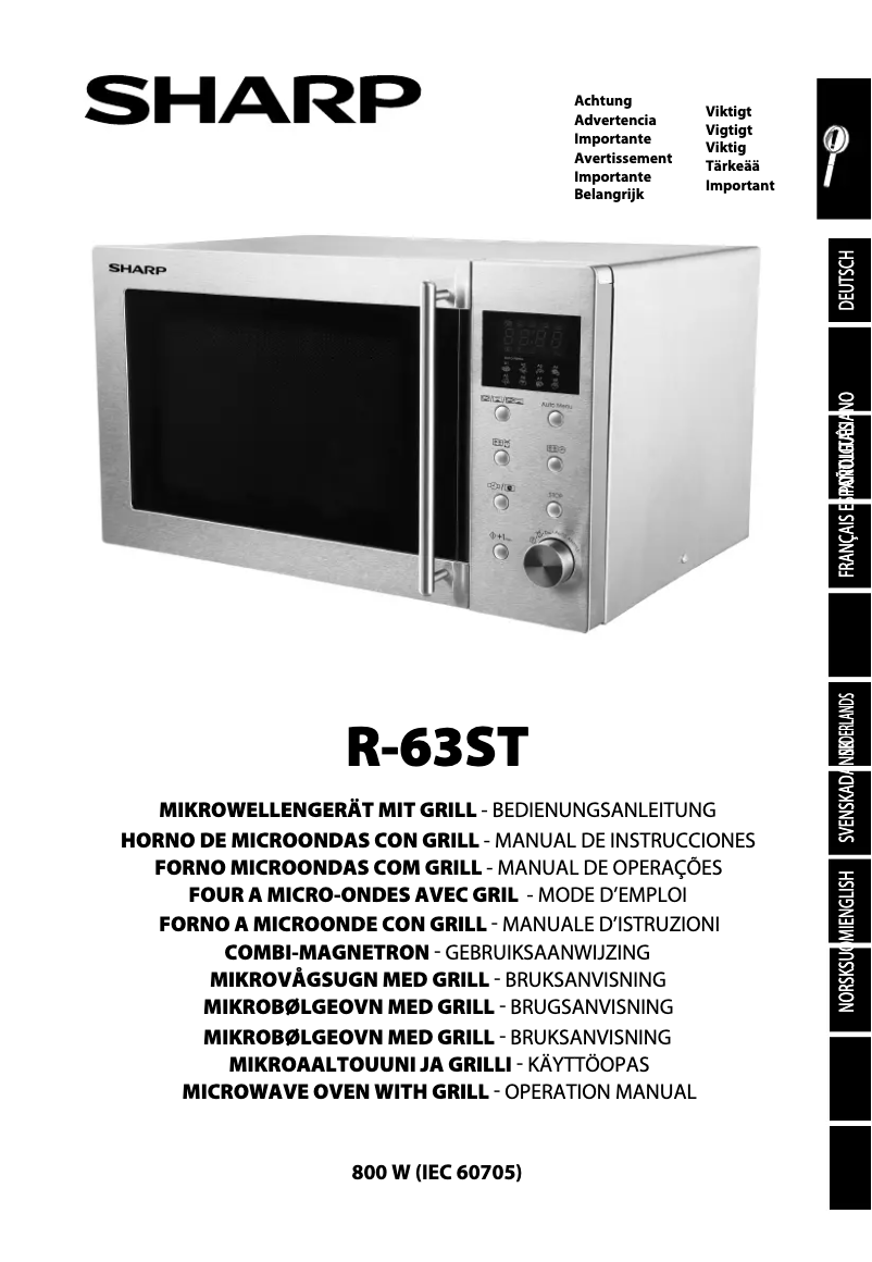 Image de la première page du manuel de l'appareil R-63ST