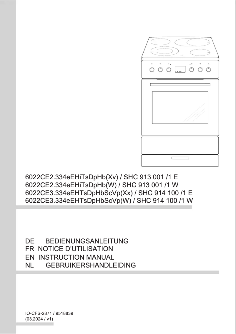 Page 1 de la notice Manuel utilisateur Amica SHC 913 001 E