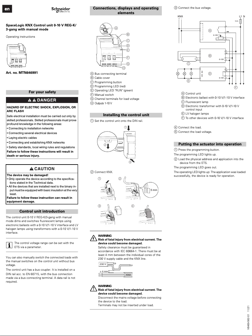 Page 1 de la notice Manuel utilisateur Schneider MTN646991