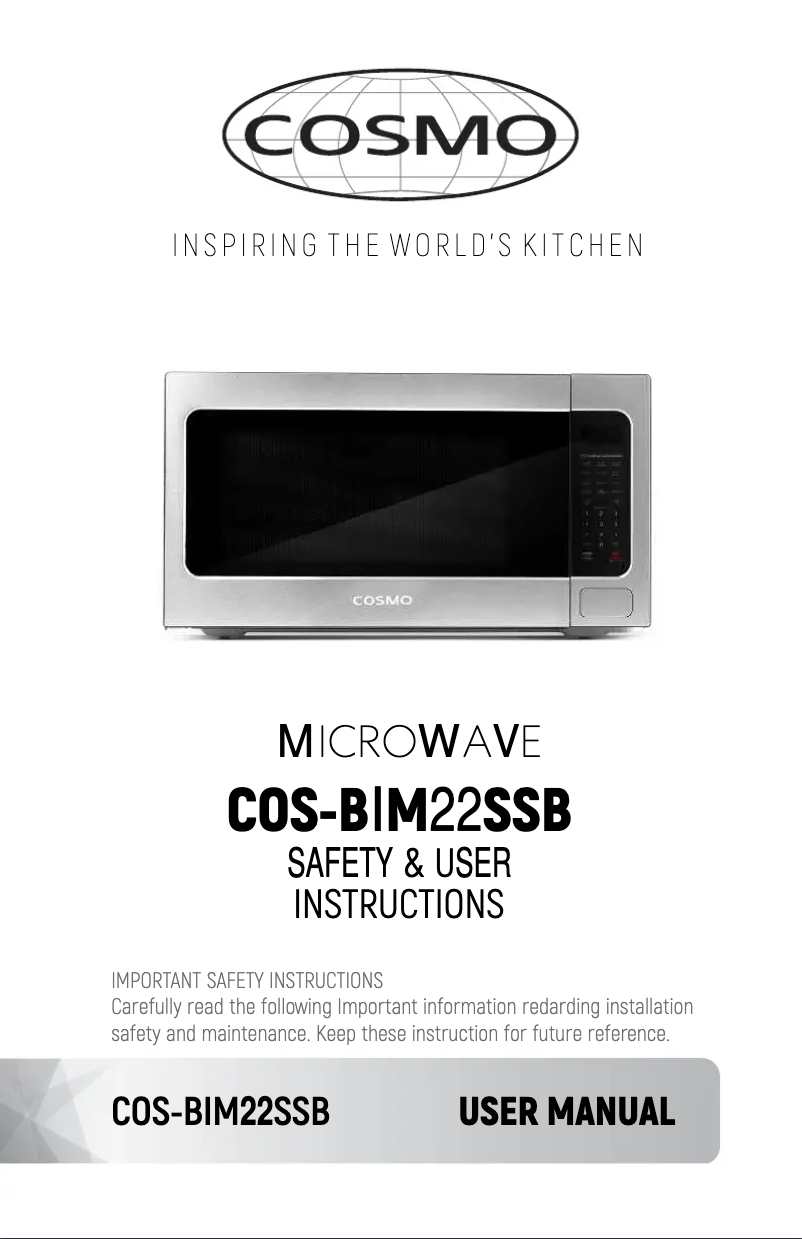 Image de la première page du manuel de l'appareil COS-BIM22SSB