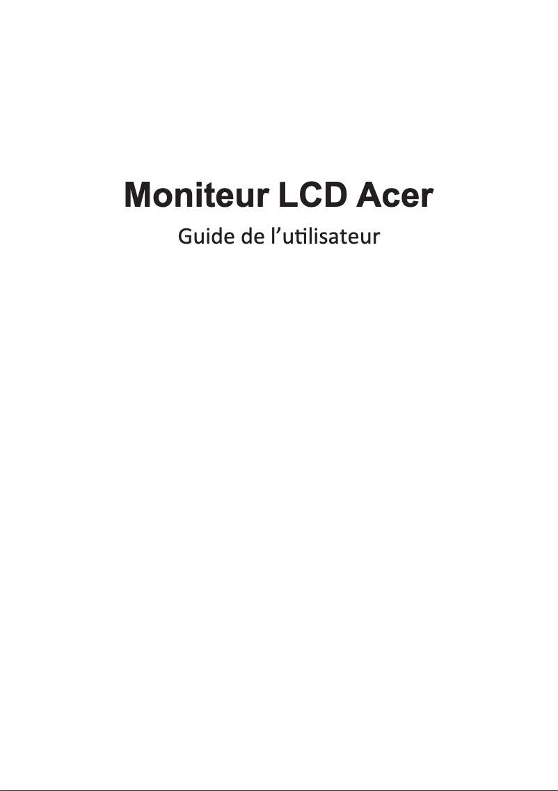Page 1 de la notice Manuel utilisateur Acer XZ271UP3
