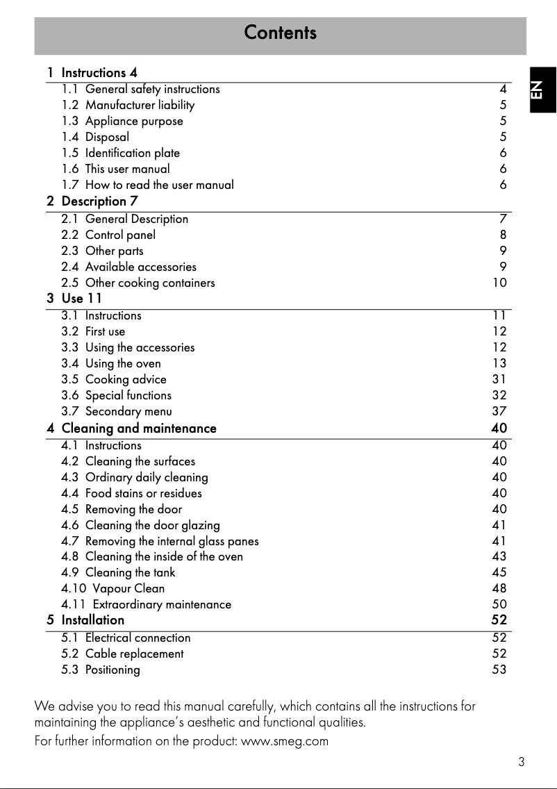 Page n°1 - Manuel utilisateur Smeg SFA4920VCX