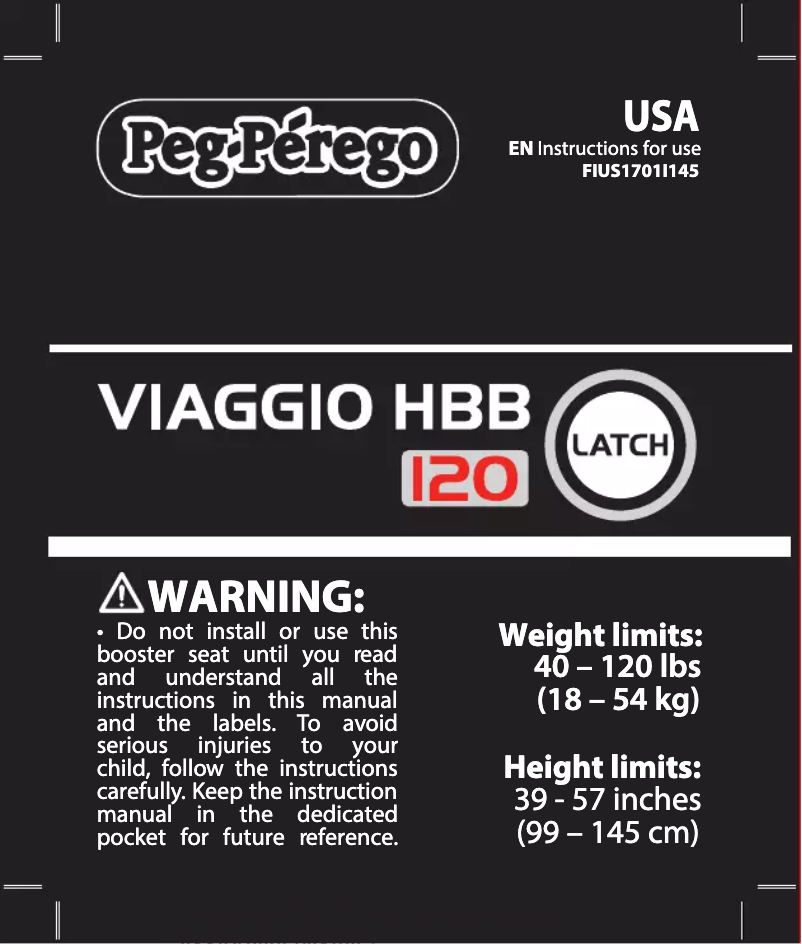 Page 1 de la notice Manuel utilisateur Peg Perego Viaggio HBB 120