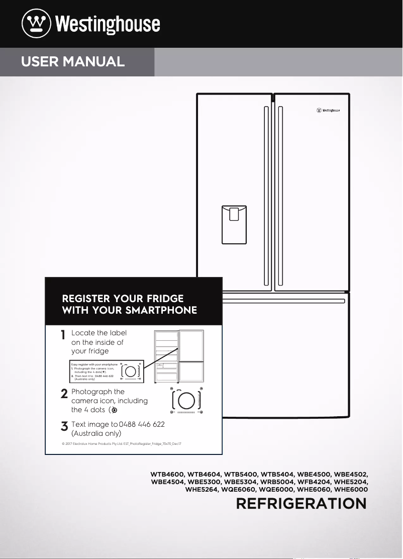 Page 1 de la notice Manuel utilisateur Westinghouse WFB4204WB
