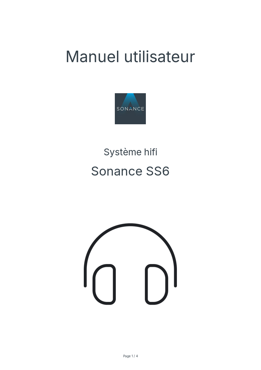 Image de la première page du manuel de l'appareil SS6