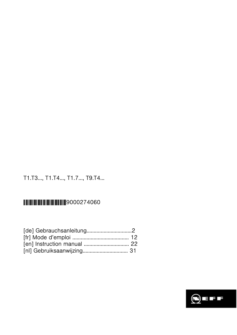 Page 1 de la notice Manuel utilisateur Neff T15T40 XO
