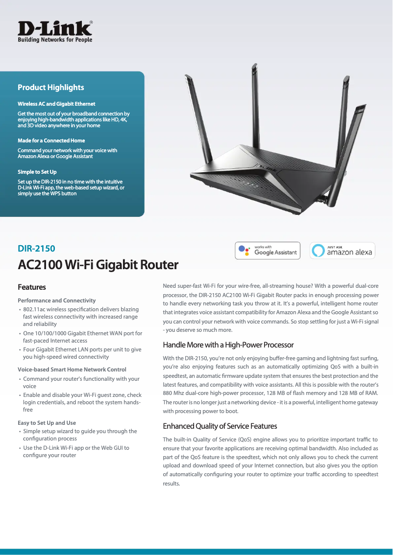 Image de la première page du manuel de l'appareil DIR-2150