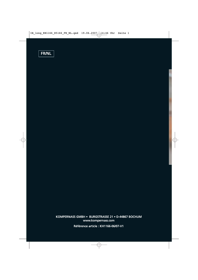 Page 1 de la notice Manuel utilisateur Bifinett KH 1166