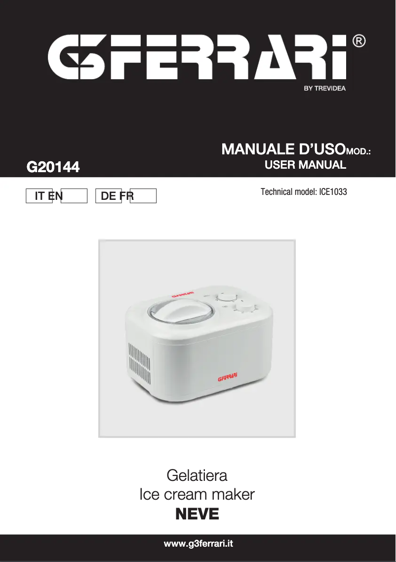 Page n°1 - Manuel utilisateur G3 Ferrari Neve G20144