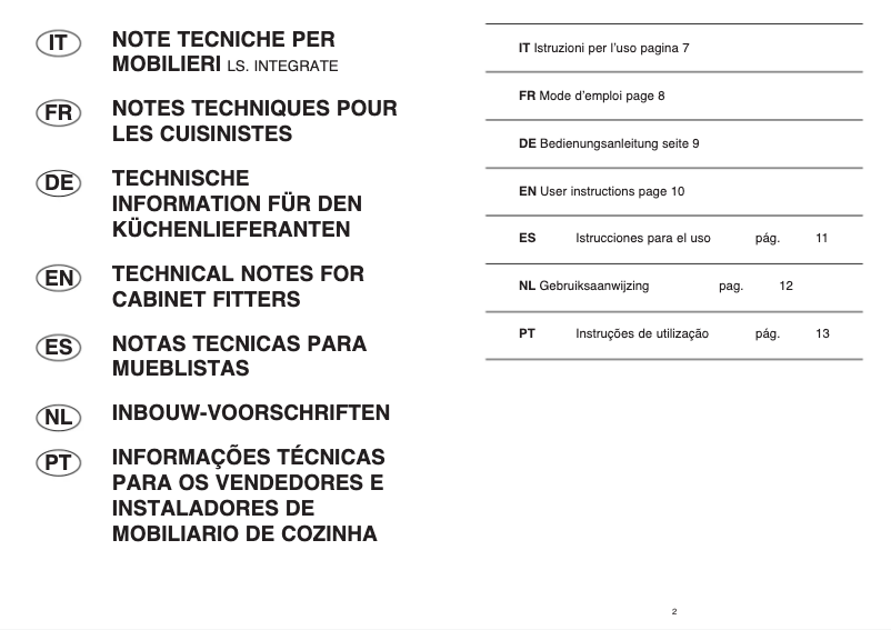 Page 1 de la notice Manuel utilisateur Rosieres LS RSI522 RB