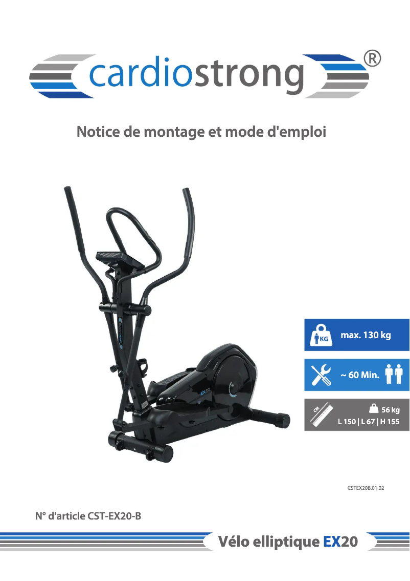 Page n°1 - Manuel utilisateur Cardiostrong EX20