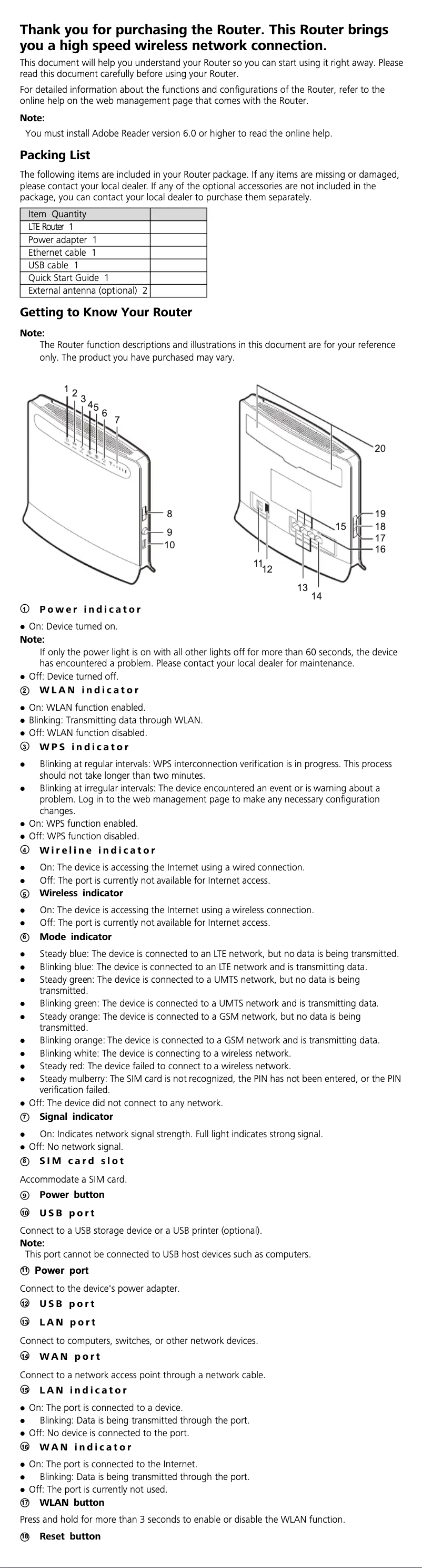 Page n°1 - Manuel utilisateur Huawei B593u-501