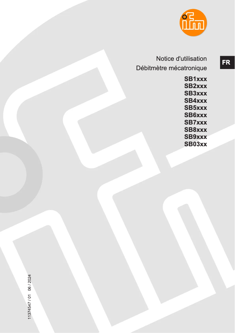 Page n°1 - Manuel utilisateur IFM SB4232