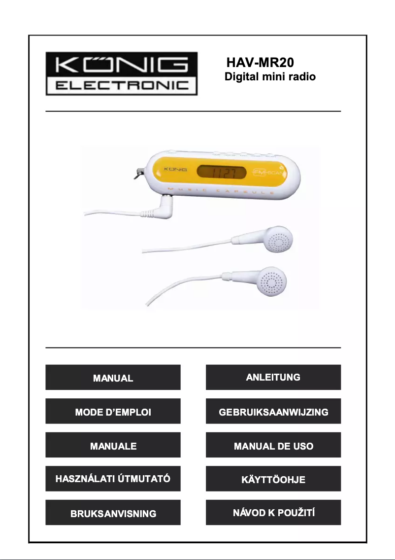 Page 1 de la notice Manuel utilisateur Konig HAV-MR20