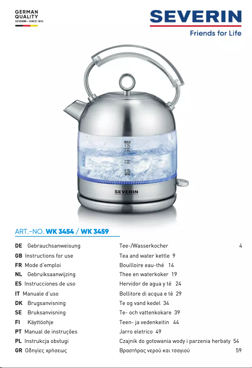 Image de la première page du manuel de l'appareil WK 3454