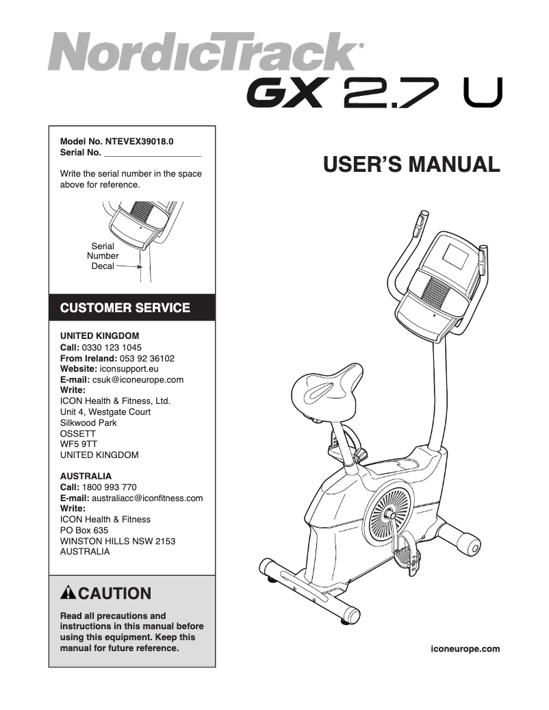Image de la première page du manuel de l'appareil GX 2.7U