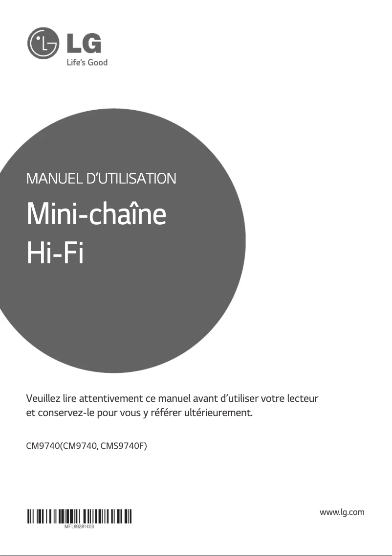 Image de la première page du manuel de l'appareil CM9740