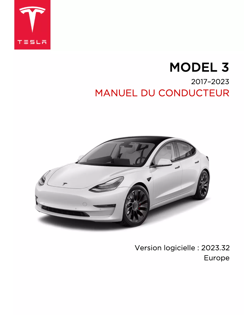 Image de la première page du manuel de l'appareil Model 3 (2017)
