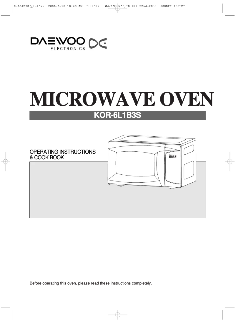 Page n°1 - Manuel utilisateur Daewoo KOR6L1BBK