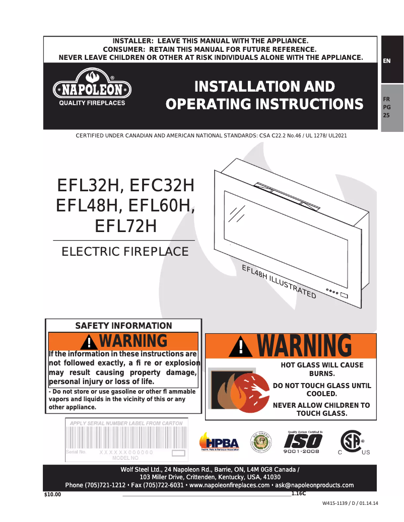 Page n°1 - Manuel utilisateur Napoleon Linear 32