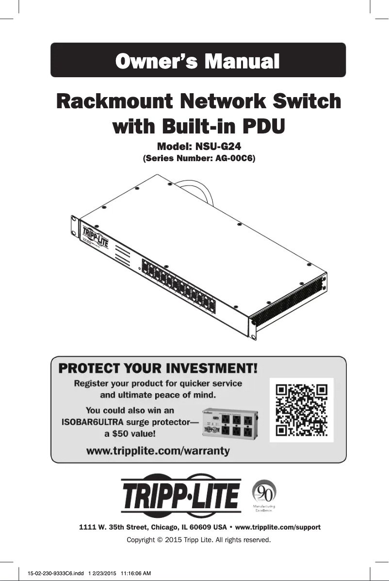Page 1 de la notice Manuel utilisateur Tripp Lite NSU-G24