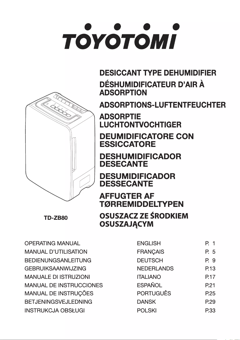 Image de la première page du manuel de l'appareil TD-ZB80