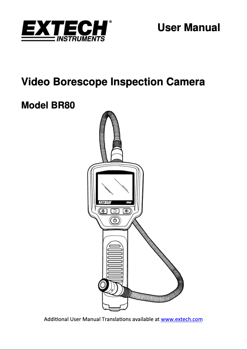 Page 1 de la notice Manuel utilisateur Extech BR80