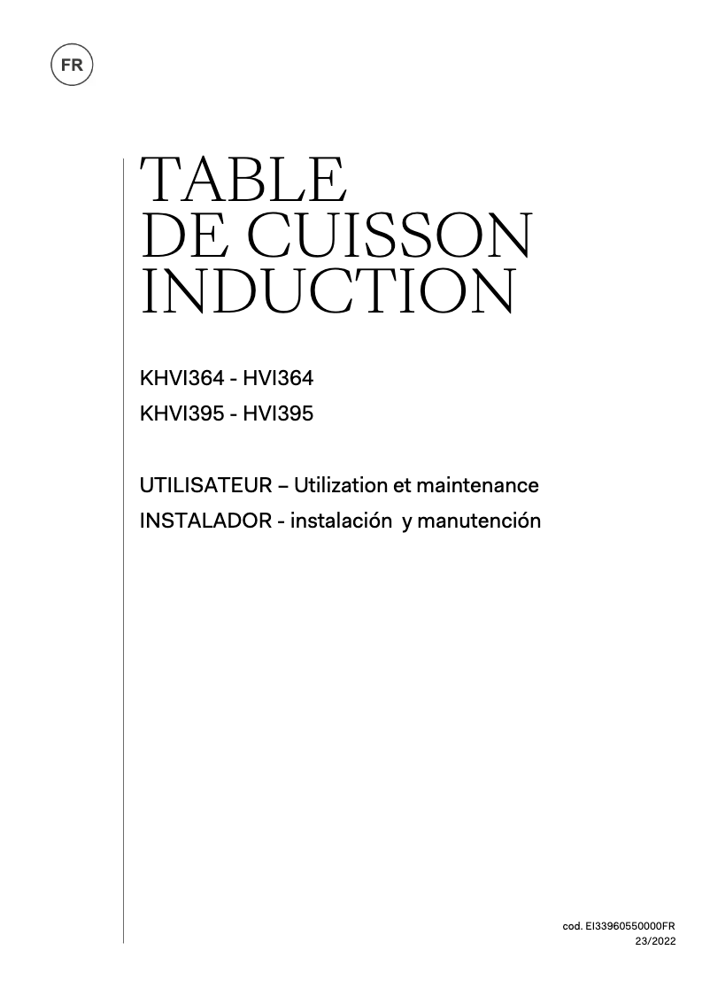 Page n°1 - Manuel utilisateur Ilve HVI364N