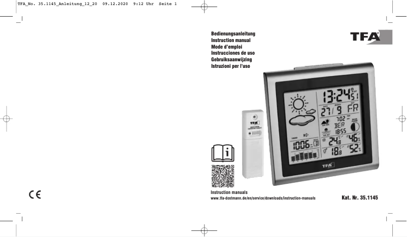 Page 1 de la notice Manuel utilisateur TFA 35.1145