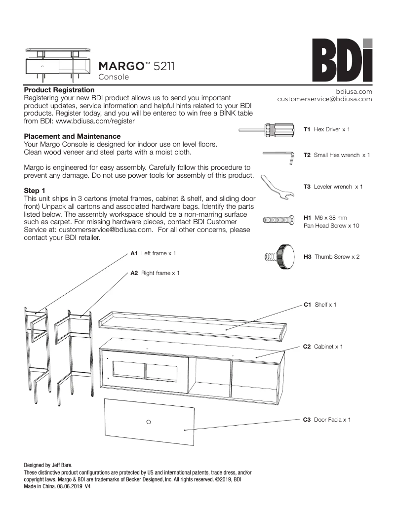 Page n°1 - Manuel utilisateur BDI Margo 5211