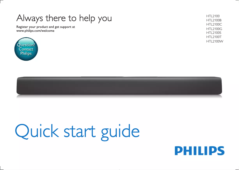 Page n°1 - Guide de démarrage rapide Philips HTL2100G