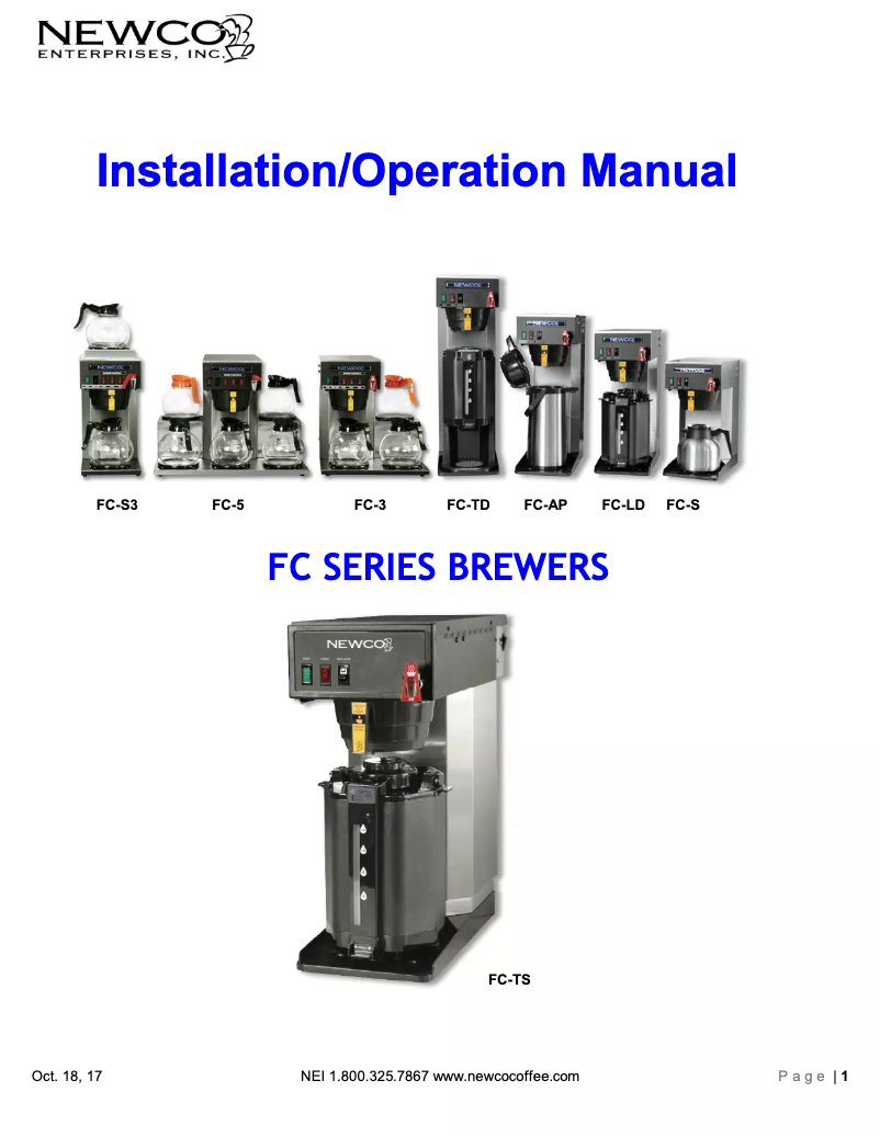 Page 1 de la notice Manuel utilisateur Newco FC-LD