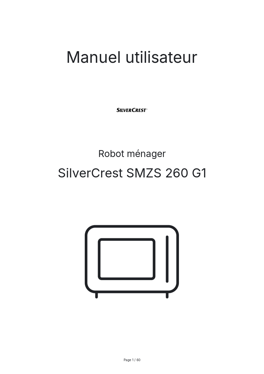 Page 1 de la notice Manuel utilisateur SilverCrest SMZS 260 G1