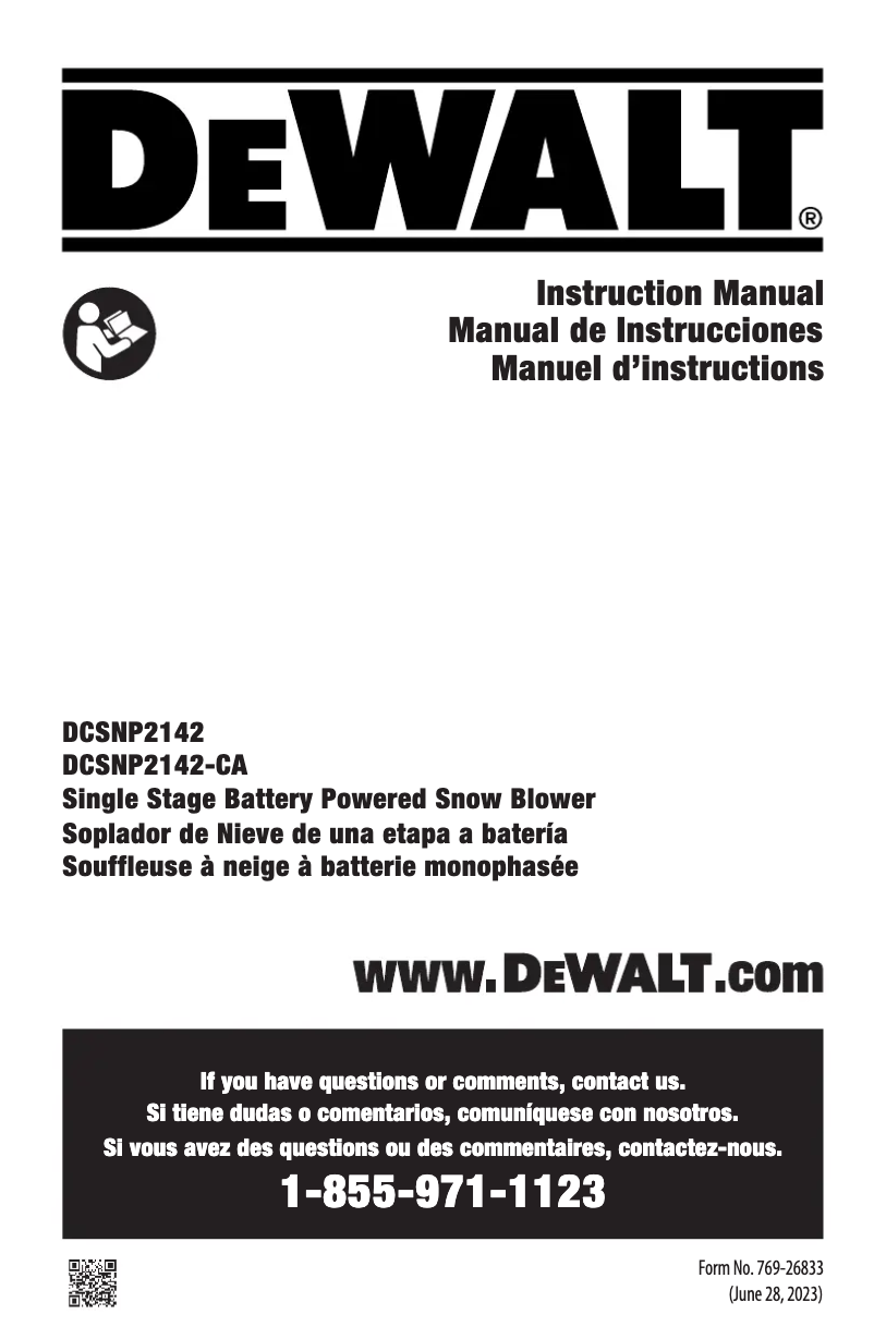 Page n°1 - Manuel utilisateur DeWalt DCSNP2142