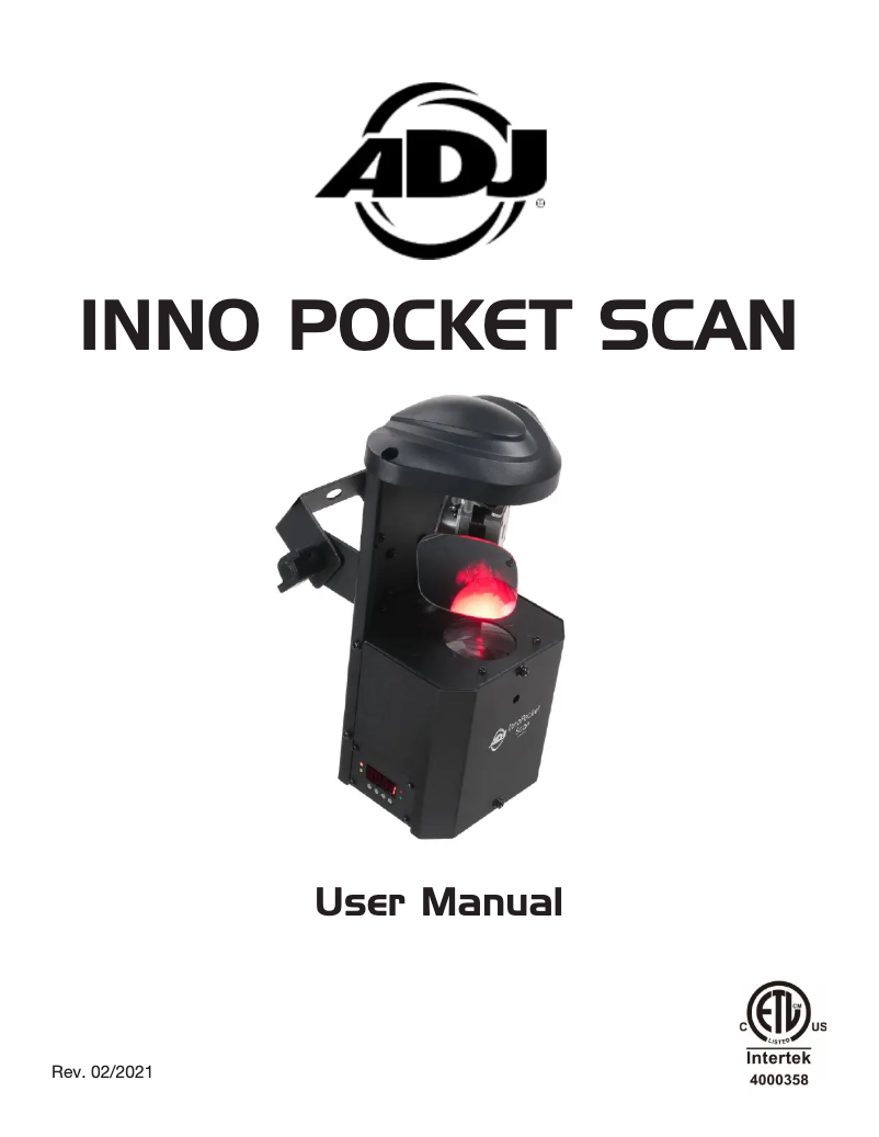 Page n°1 - Manuel utilisateur Adj Inno Pocket Scan