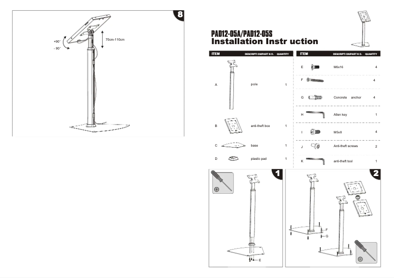 Page n°1 - Manuel utilisateur Pyle PSPADLK55