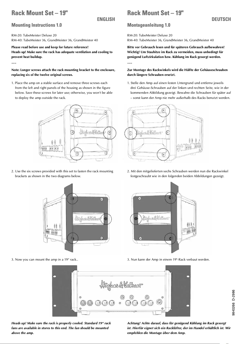 Page n°1 - Manuel utilisateur Hughes & Kettner GrandMeister RM-40