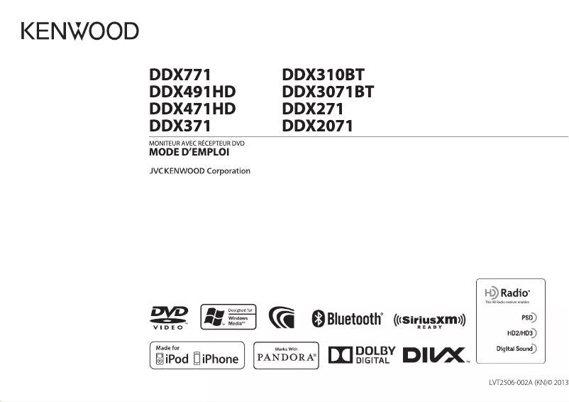 Page n°1 - Manuel utilisateur Kenwood DDX771