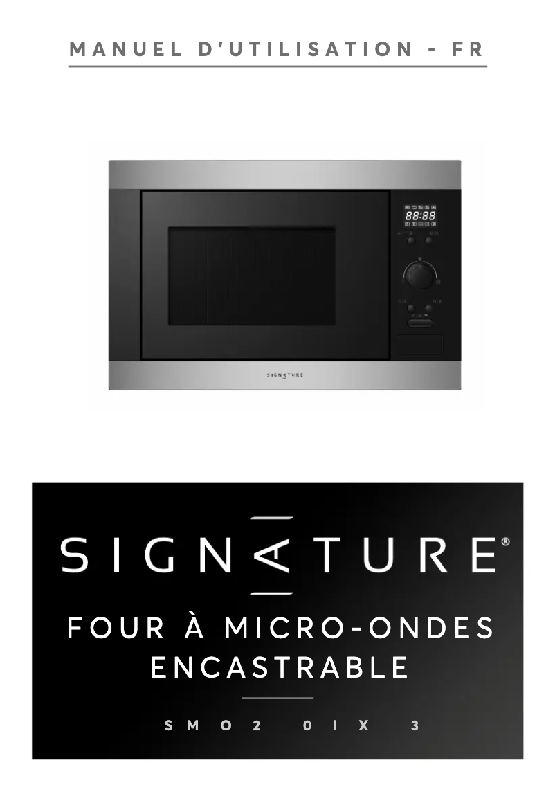 Page n°1 - Manuel utilisateur Signature SMO250IX