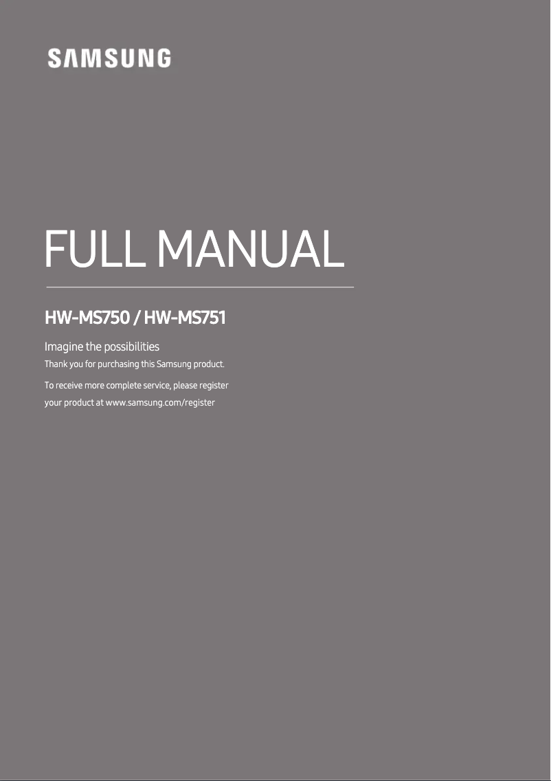 Image de la première page du manuel de l'appareil HW-MS751