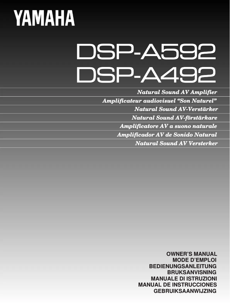 Page n°1 - Manuel utilisateur Yamaha DSP-A492