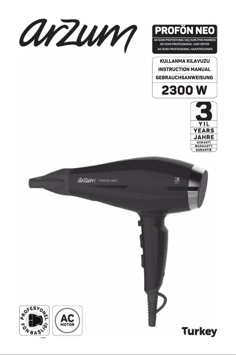 Page 1 de la notice Manuel utilisateur Arzum AR5049