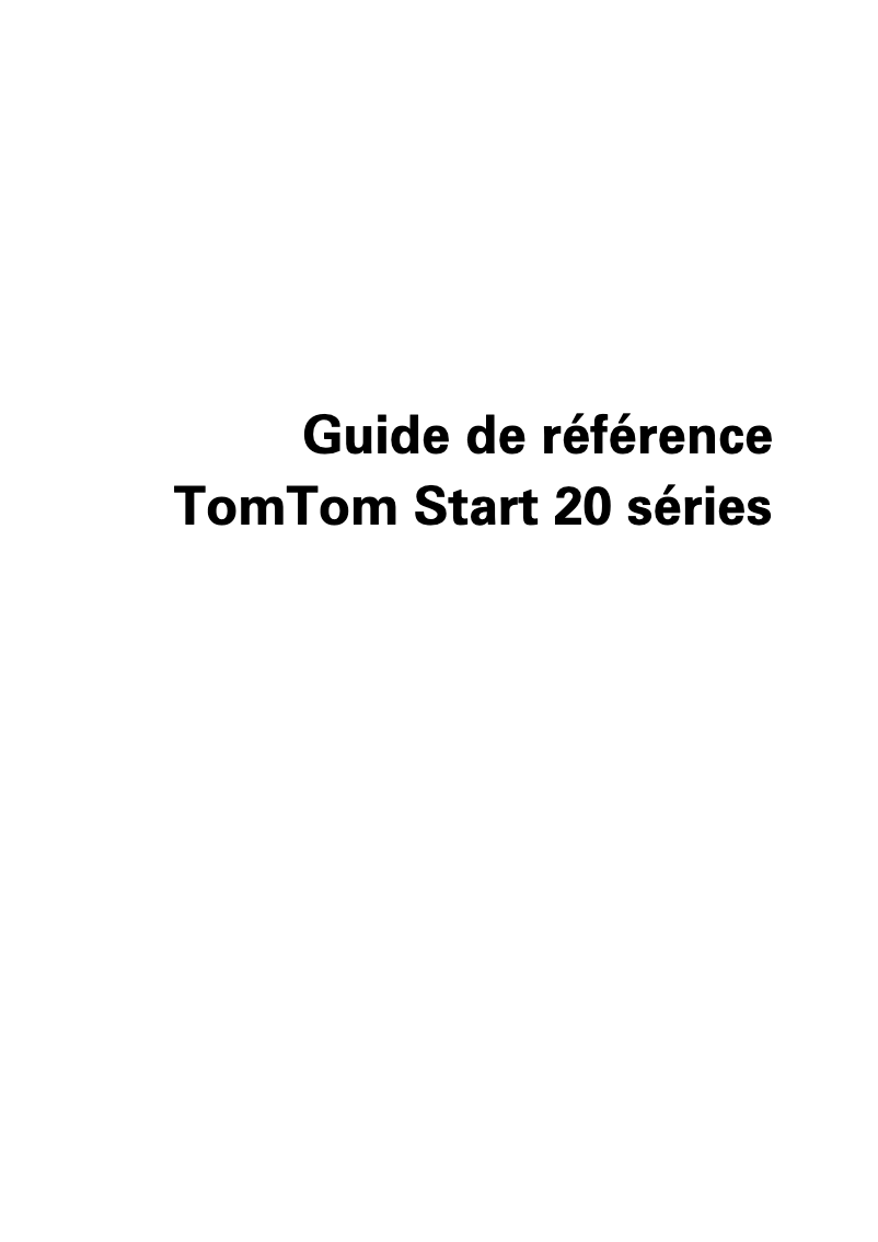 Page 1 de la notice Manuel utilisateur TomTom Start 25
