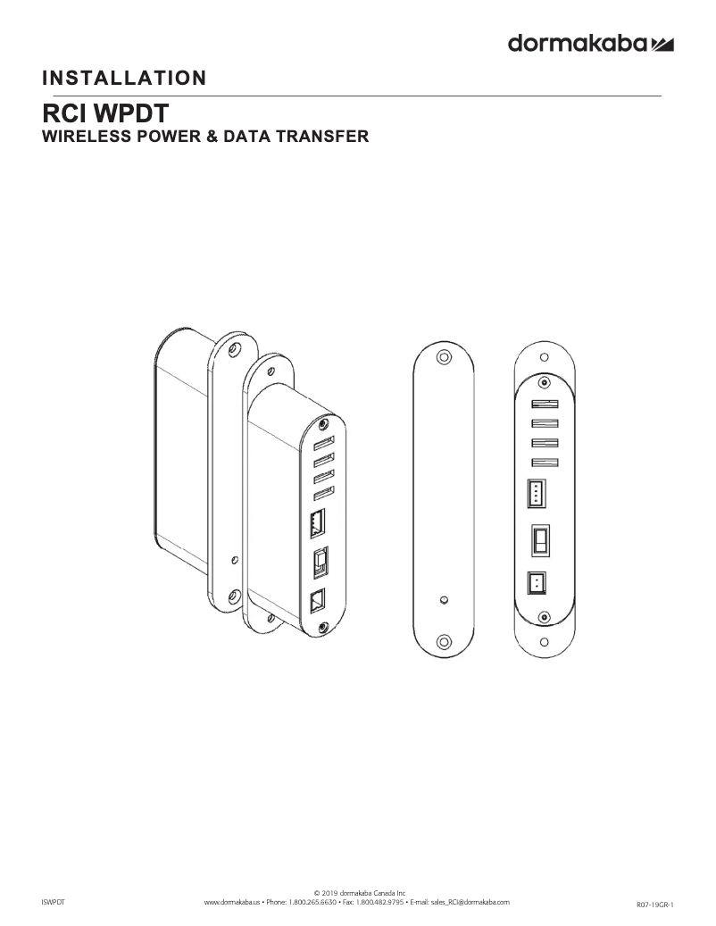 Image de la première page du manuel de l'appareil RCI WPDT