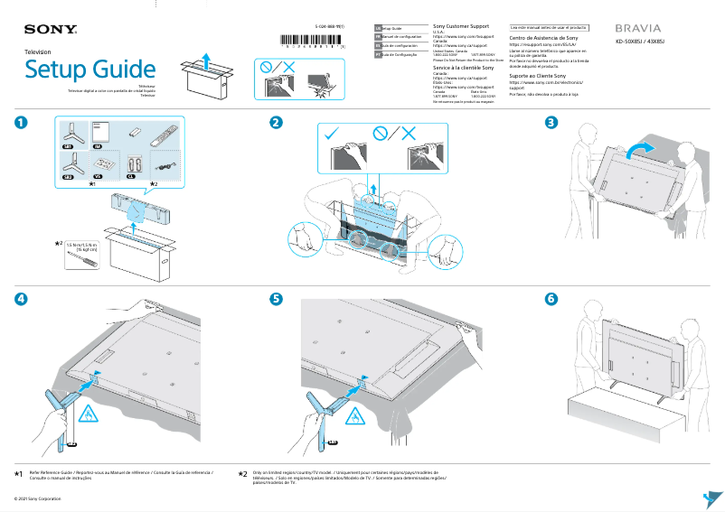 Page 1 de la notice Guide d'installation Sony KD-43X85J