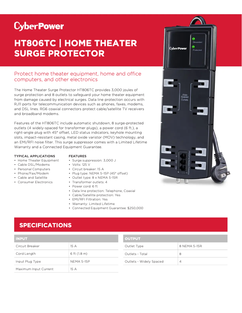 Image de la première page du manuel de l'appareil Home Theater HT806TC