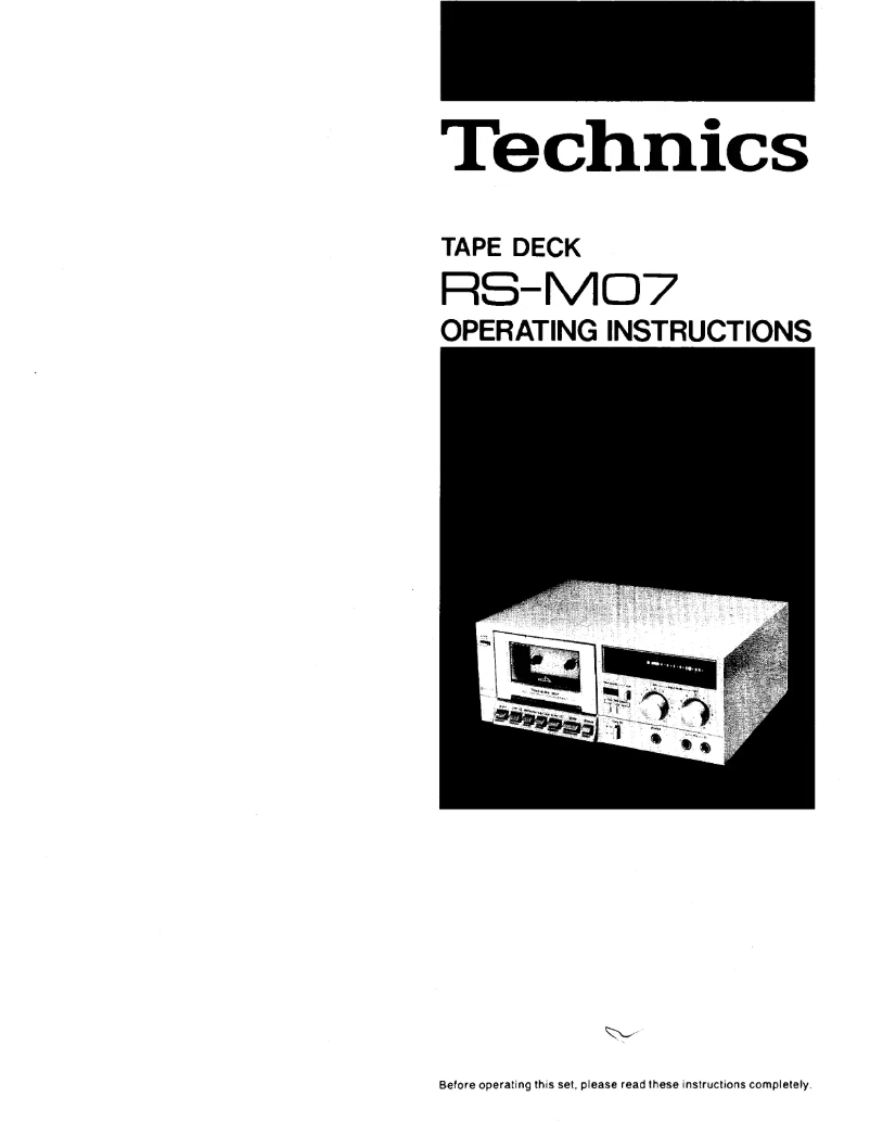 Page n°1 - Manuel utilisateur Technics RS-M07