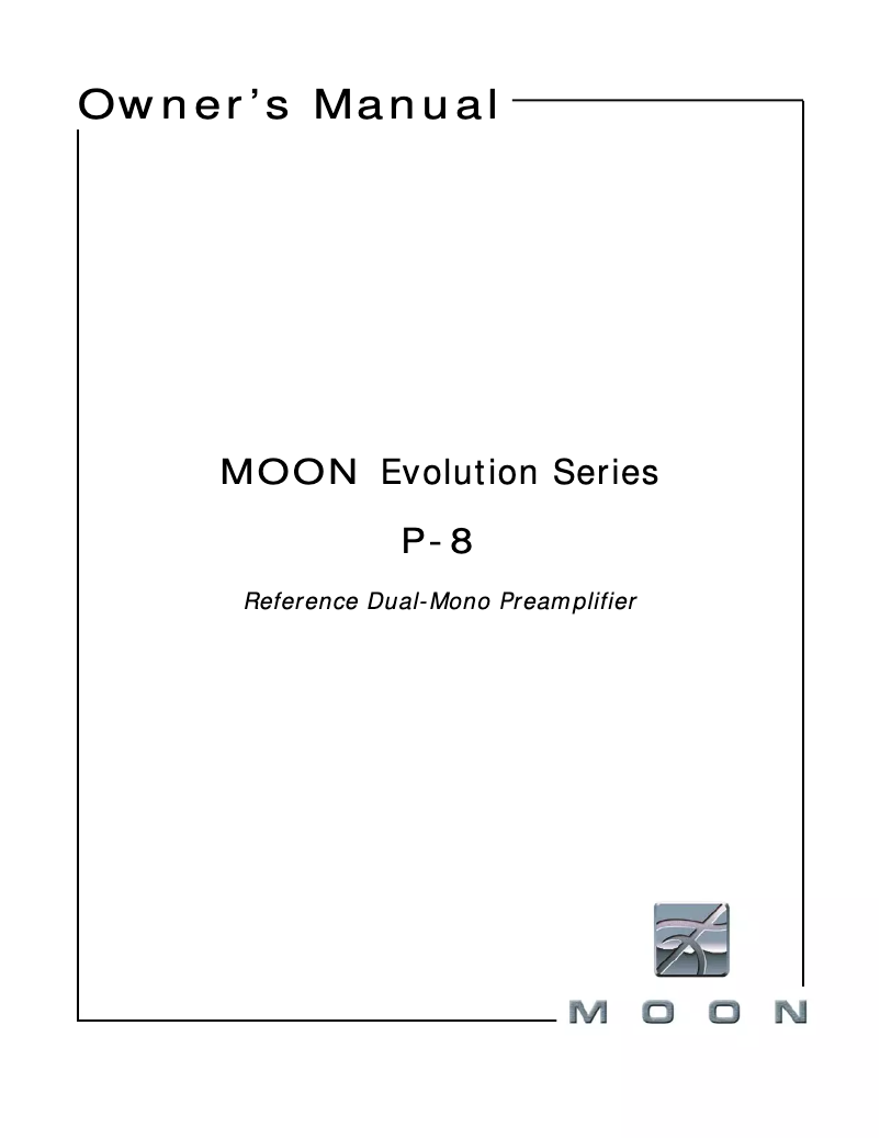Page n°1 - Manuel utilisateur Simaudio Moon Evolution P-8