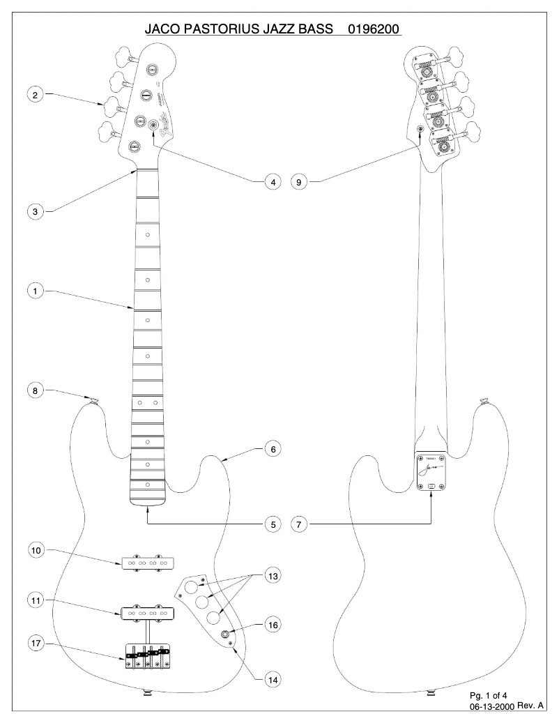 Image de la première page du manuel de l'appareil Jaco Pastorius Jazz Bass