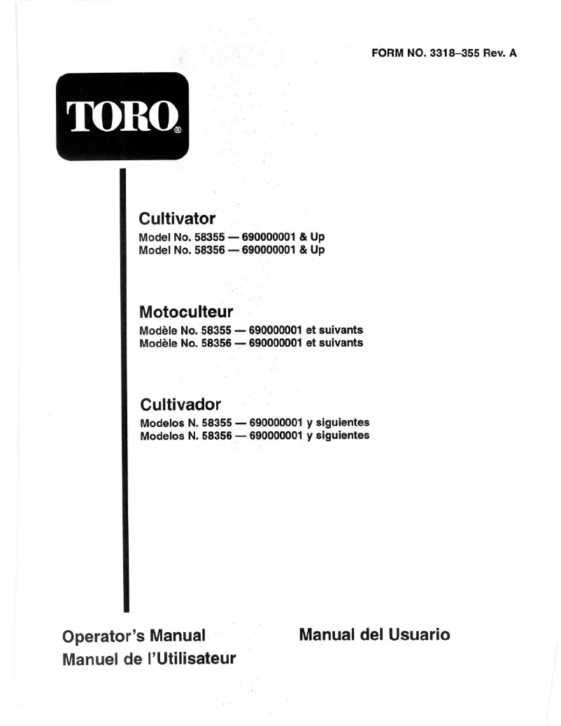 Page n°1 - Manuel utilisateur Toro 58355